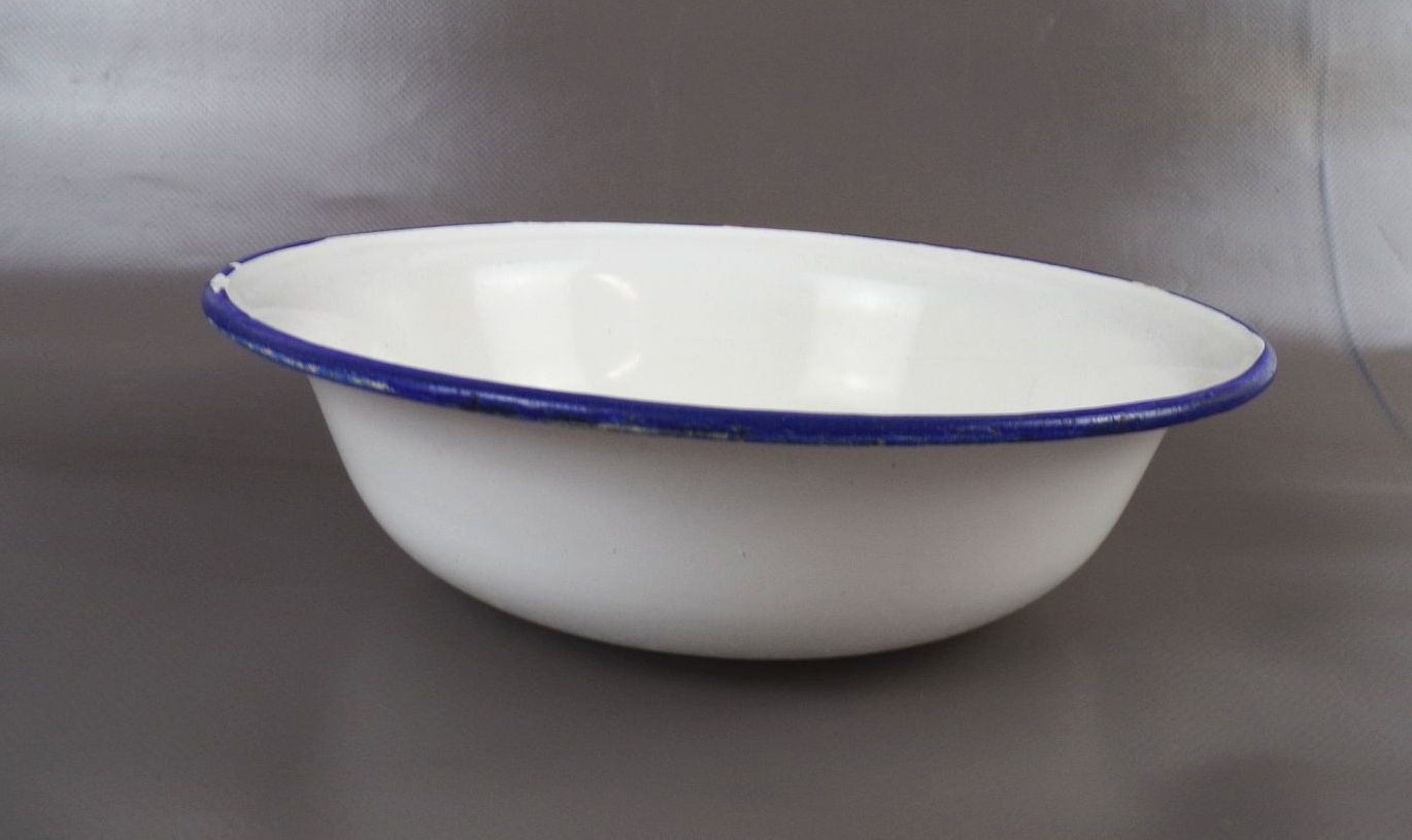 Alte Emaille Schüssel Pflanzschale blau weiß Email Alte Emaille Schüssel Pflanzschale blau weiß Email