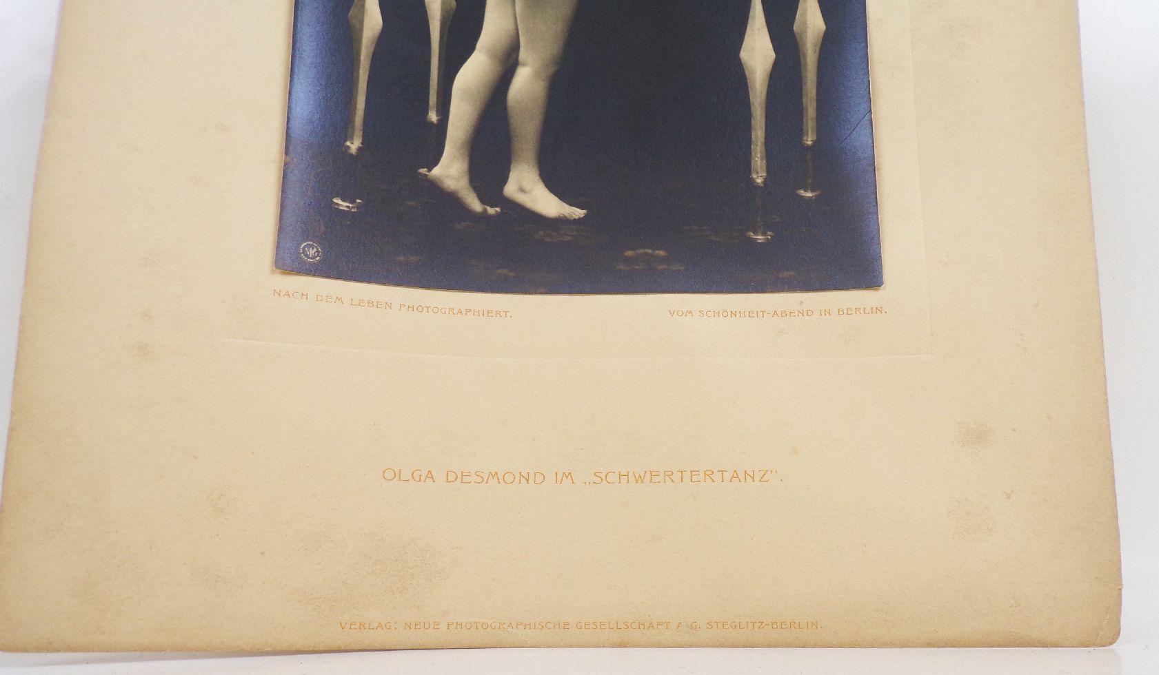 Schwertertanz Foto Olga Desmond Tänzerin Tanz 1908 Akt nude 