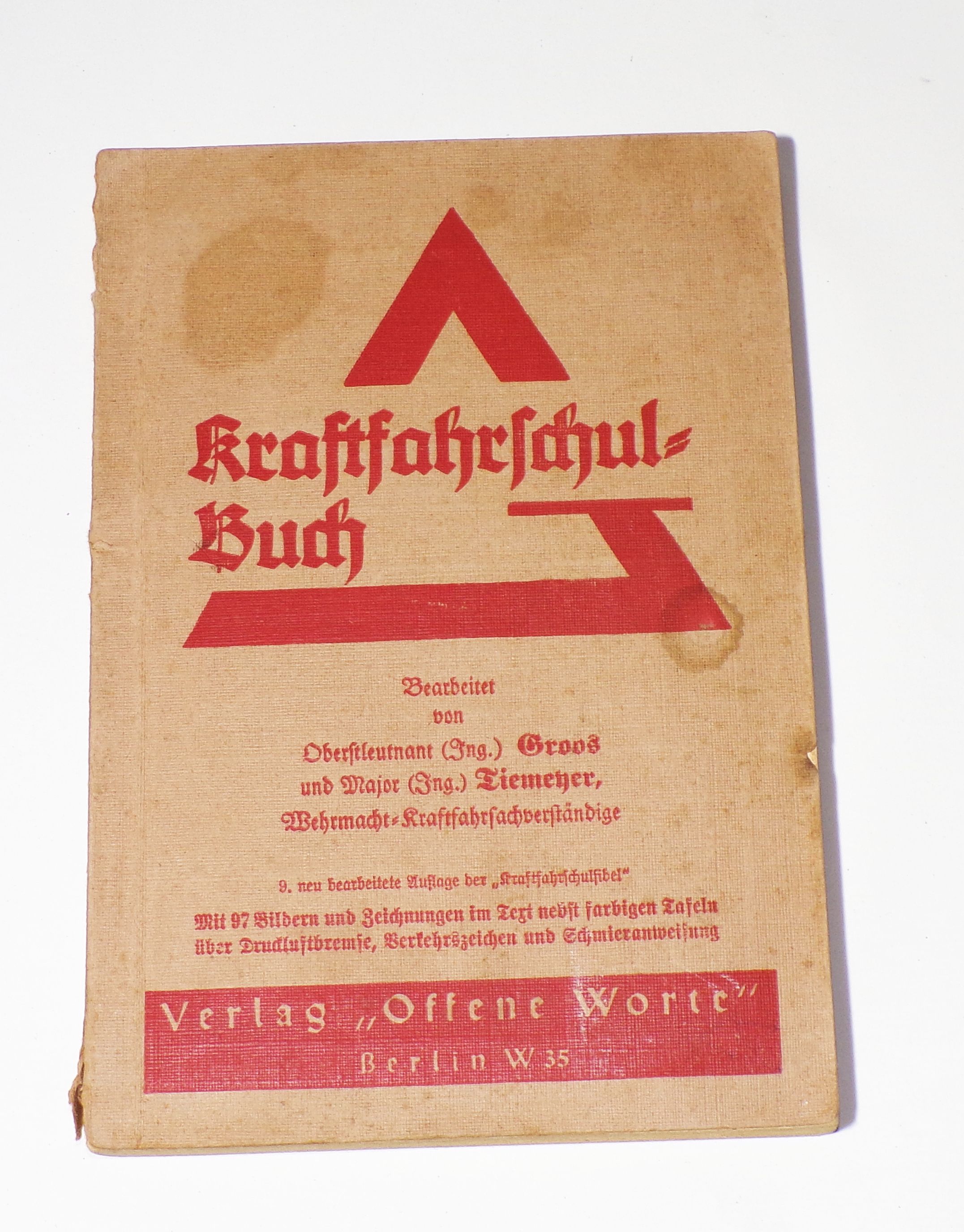 Kraftfahrschulbuch 1930er Motorenkunde Fahrschule Buch Oldtimer