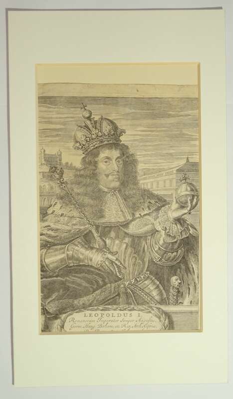 Kupferstich König  Lepoldus I Ungarn Böhmen um 1660 