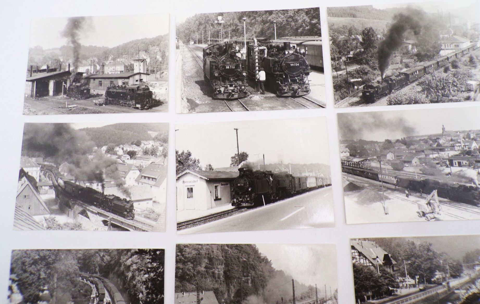 Foto Sammlung Eisenbahn Schmalspur Dampfloks Obercarsdorf Malter DDR 