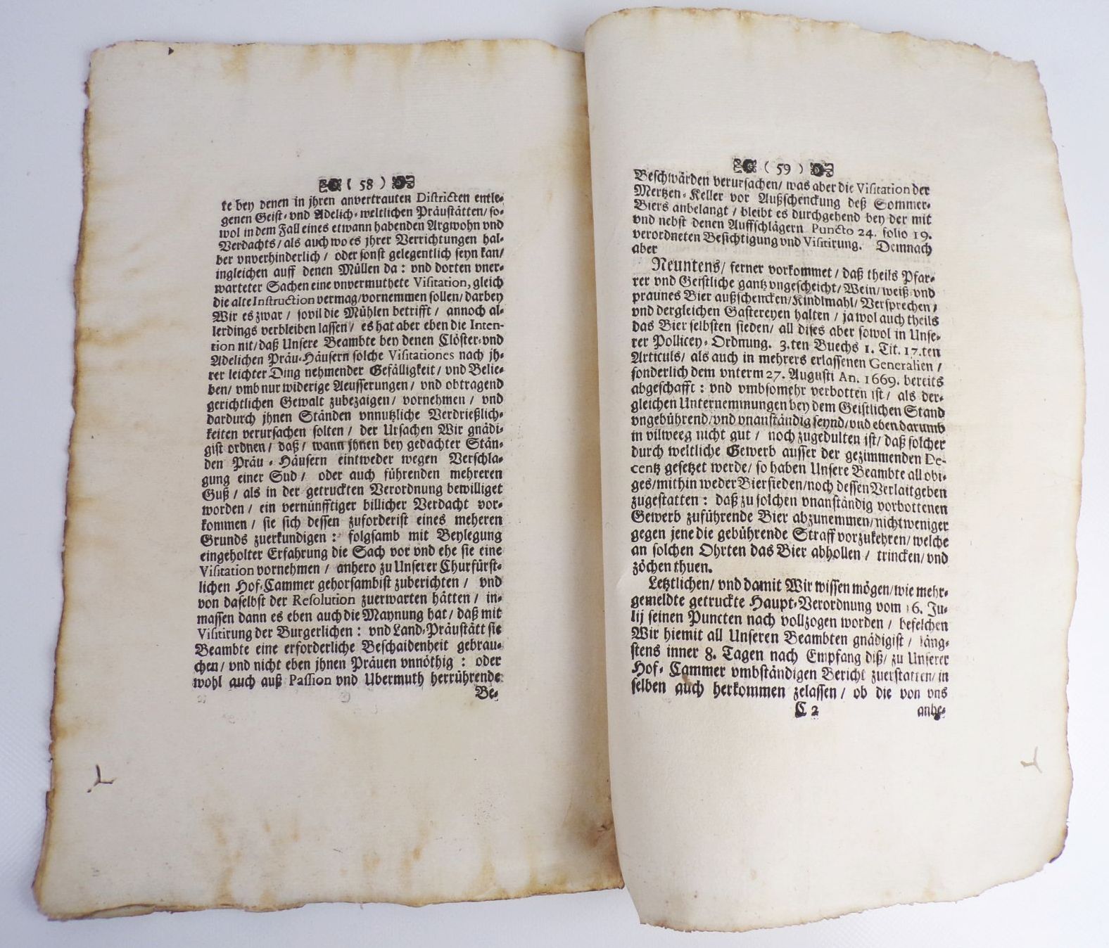 Dekret Bier Brauerei 1723 blauer Kurfürst von Bayern Maximilian Emanuel 