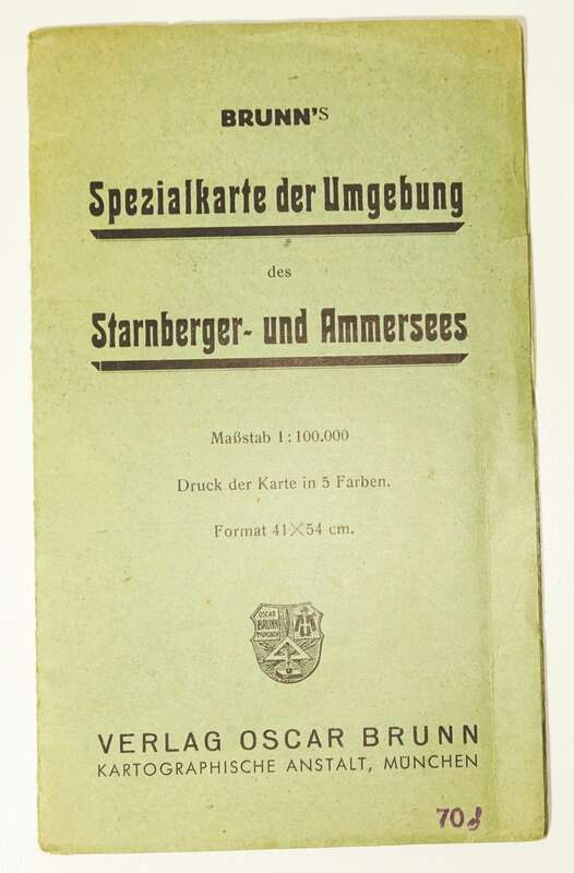Brunns Spezialkarte der Umgebung des Starnbergersee Ammersee 1930er 