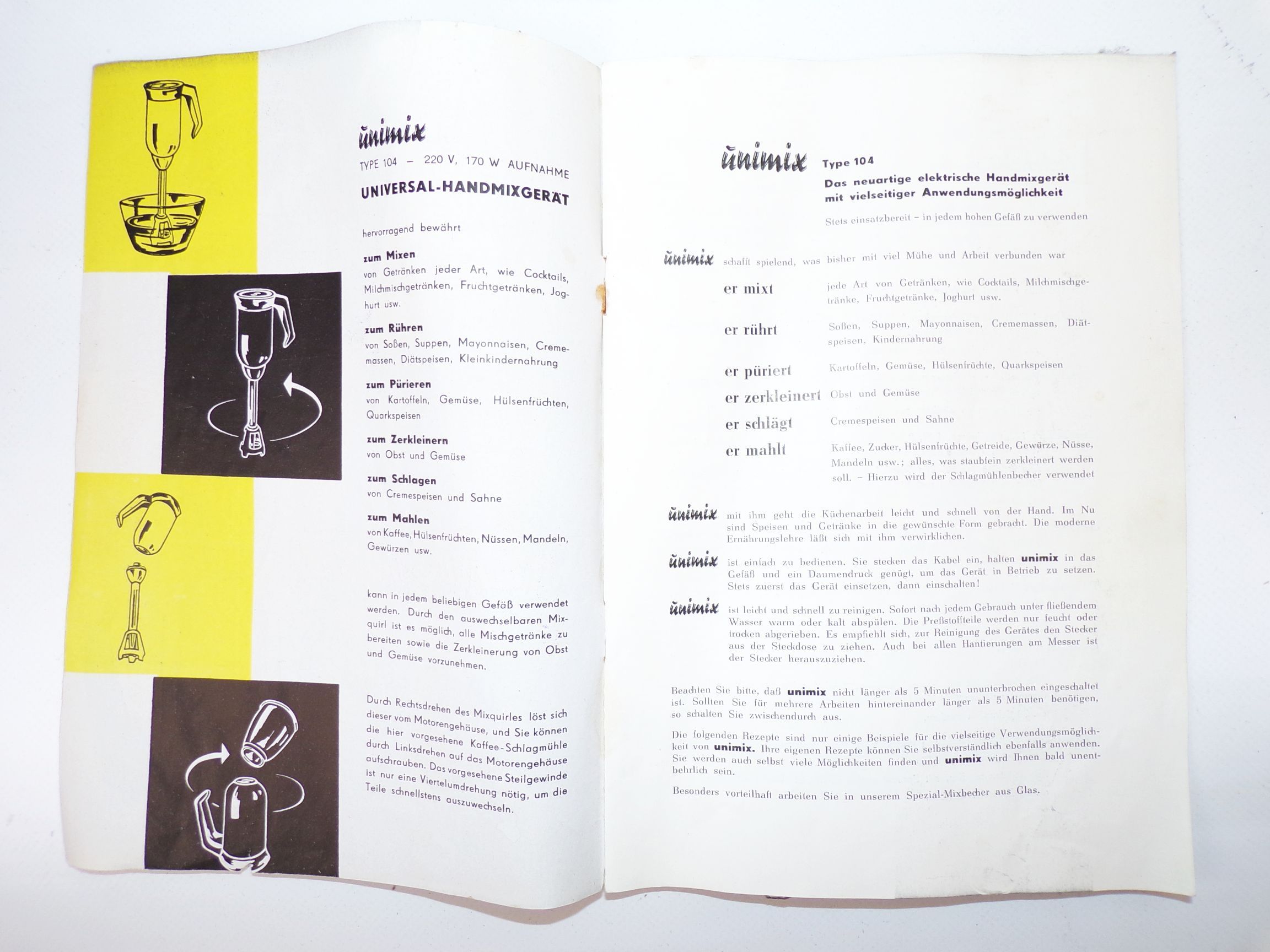 DDR Unimix 104 Rönsch Universal Küchengerät OVP 1959 Mixer 