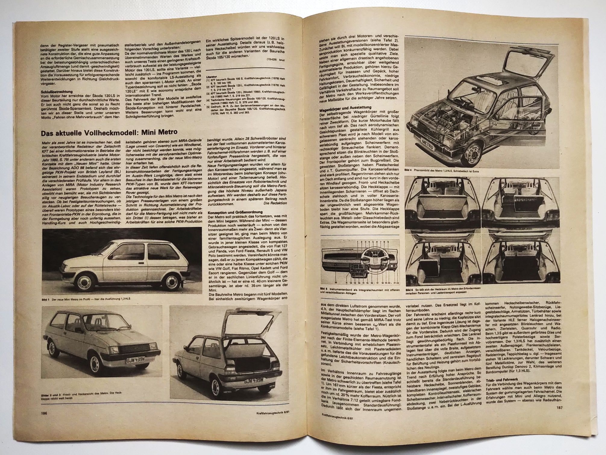 DDR Zeitschrift KFT Nr 6 Skoda 120 LS Kraftfahrzeugtechnik 1981
