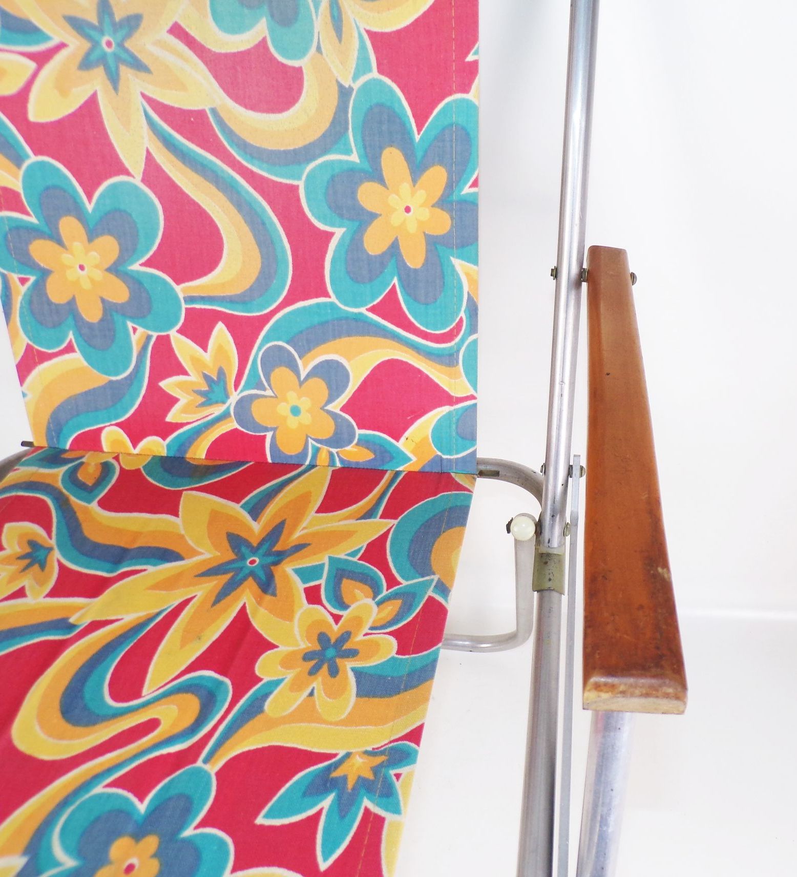 Alter Campingstuhl Klappstuhl 70er Jahre Stoff DDR Retro Look 