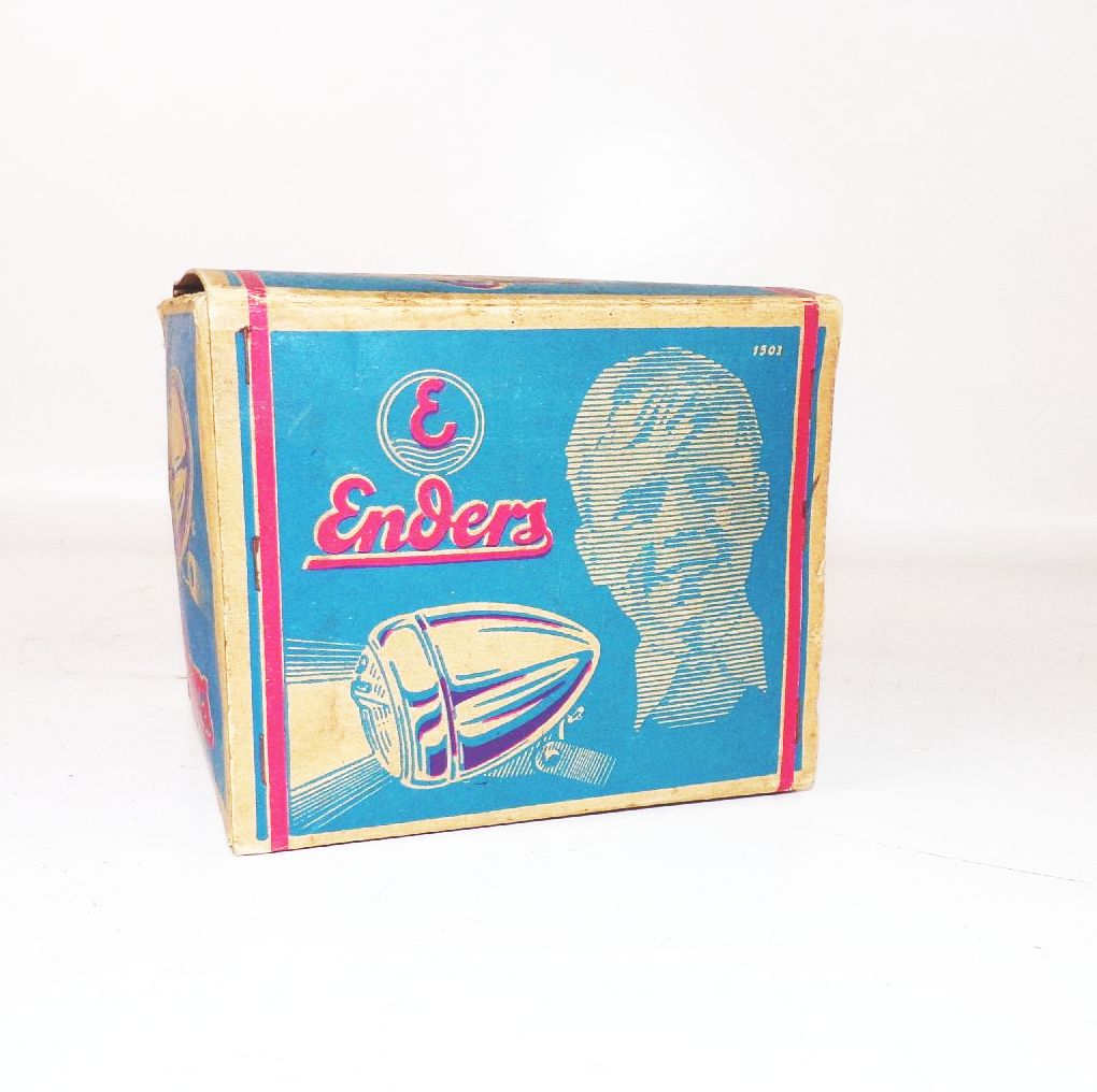 Alter Originalkarton Enders Fahrradlampe Scheinwerfer bicycle Reklame 