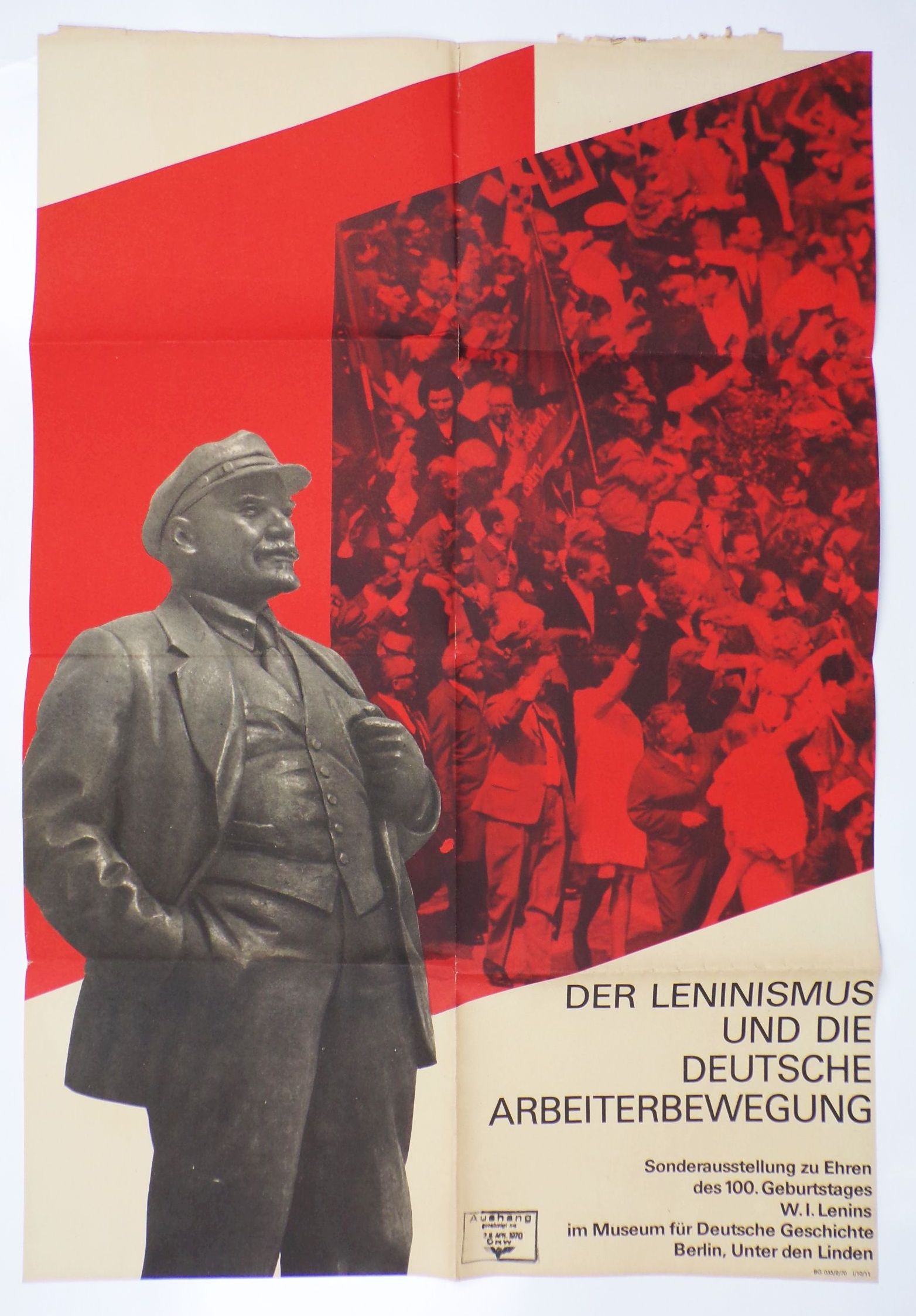 Propaganda Plakat Lenin Deutsche Arbeiterbewegung DDR Berlin 1970