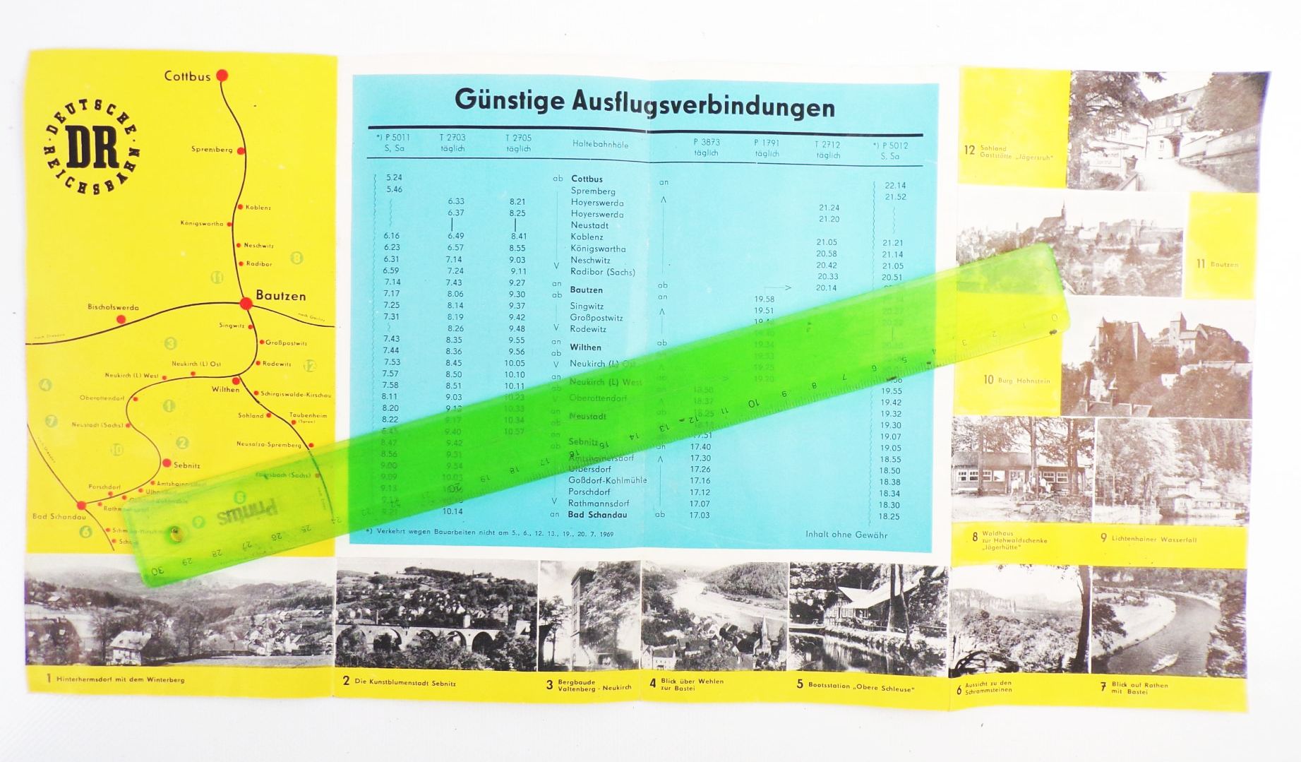 Prospekt Deutsche Reichsbahn Reisen und Wandern 1969 DDR