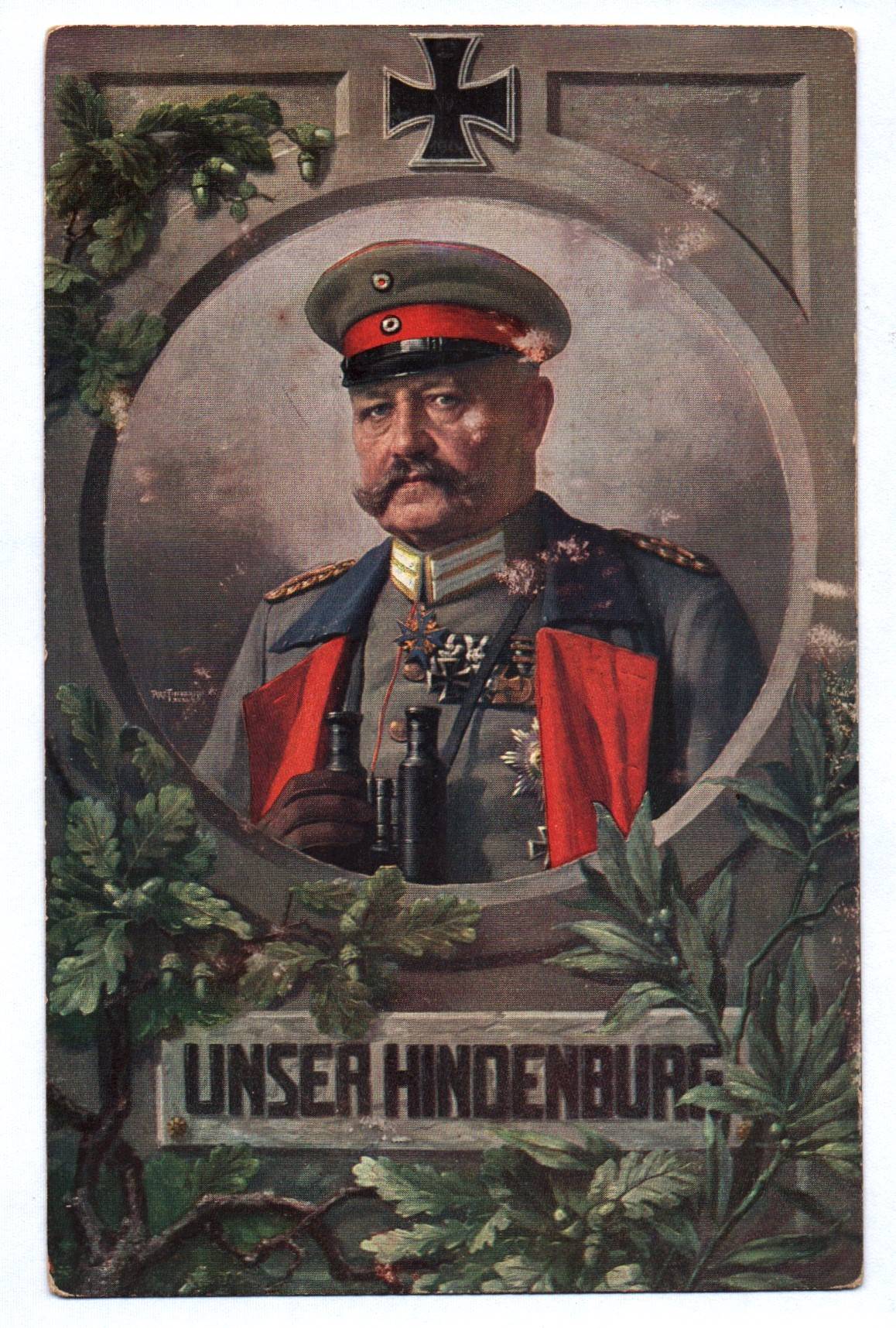 Künstler Ak Unser Hindenburg General Eisernes Kreuz 1 Wk