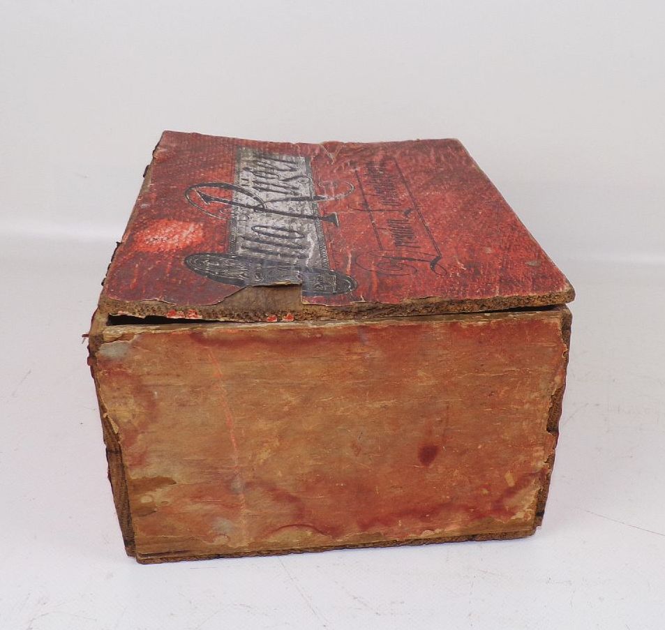 Alte Holzkiste Otto Rüger Dresden Lockwitzgrund um 1900 Schokoladenfabrik 