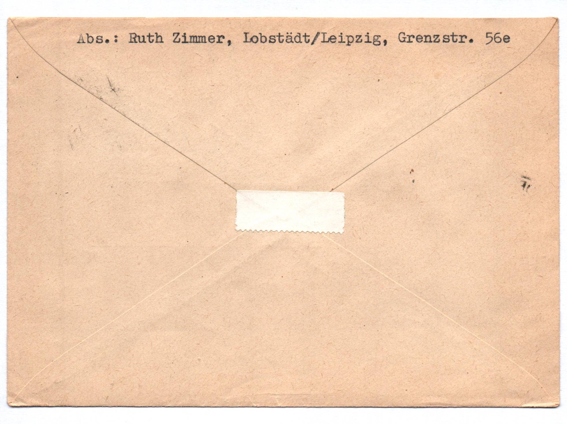 R Brief Lobstädt Bz Leipzig 1956 DDR Einschreiben