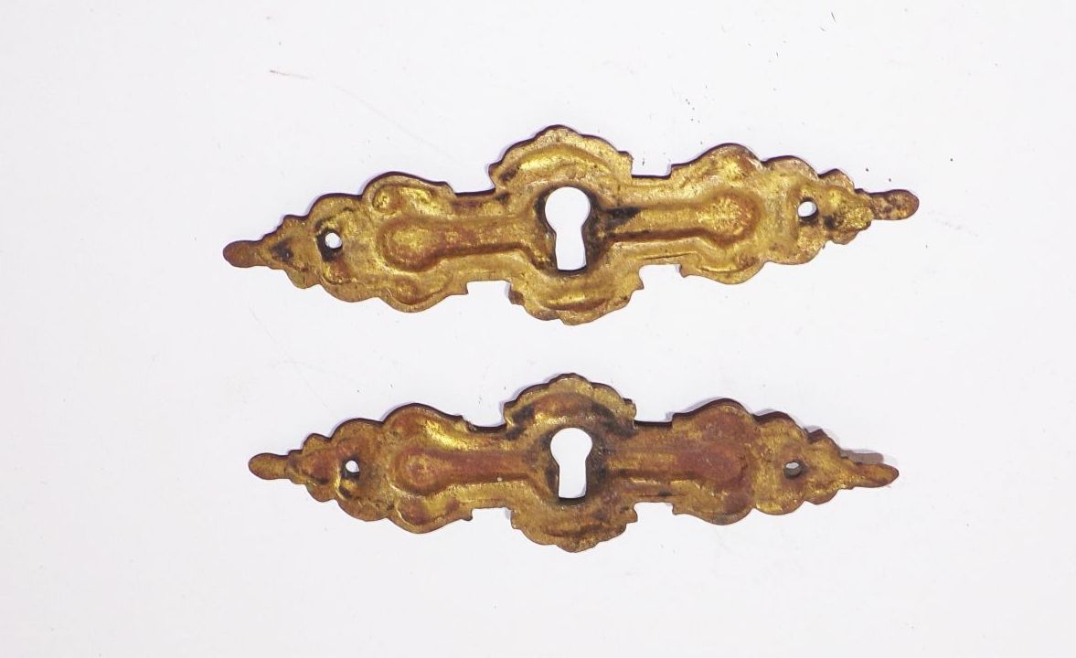 Alte Messing Möbelbeschläge 2 Stück Möbelbeschlag Kommode um 1900