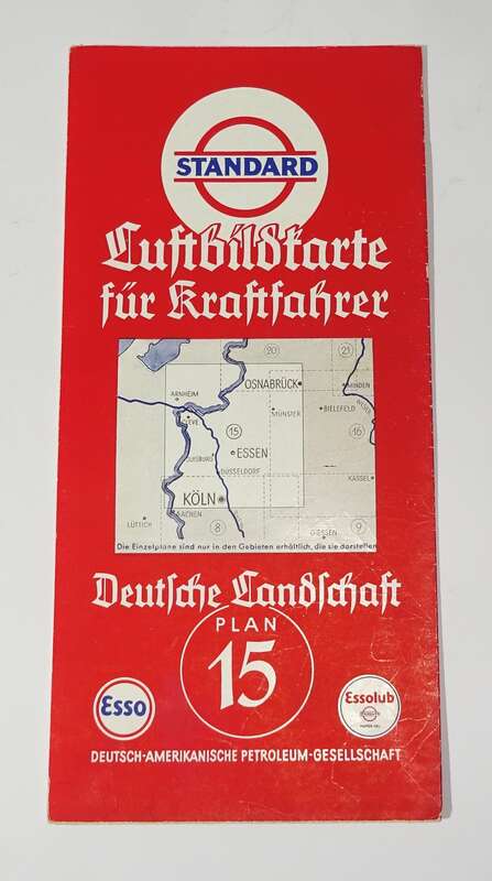 Standard Luftbildkarte Esso Plan 15 Osnabrück Essen Köln 1930er 