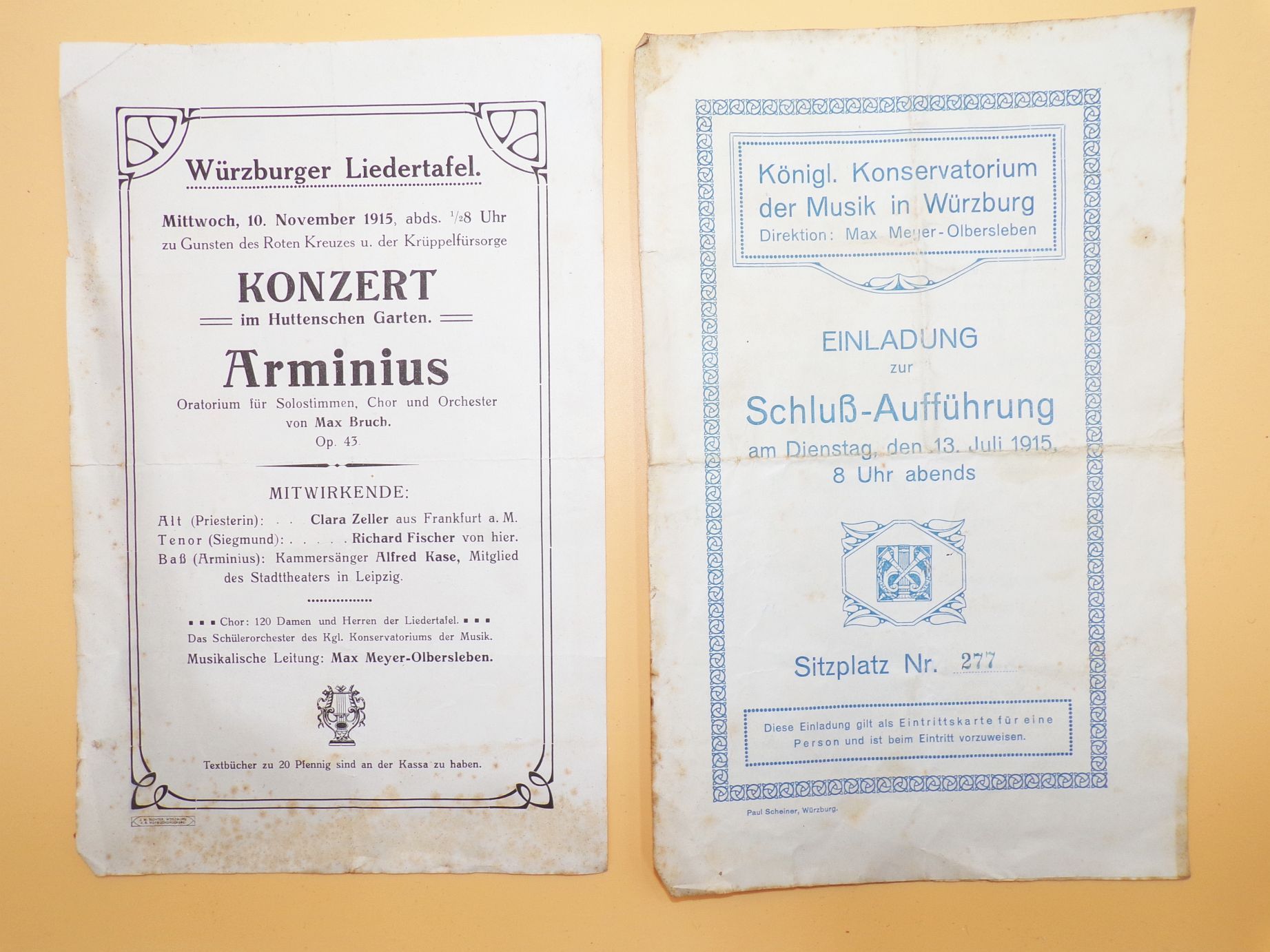 Würzburg Dokumente Neues Gymnasium Programme 1905 bis 1918 Würzburg Dokumente Neues Gymnasium Programme 1905 bis 1918