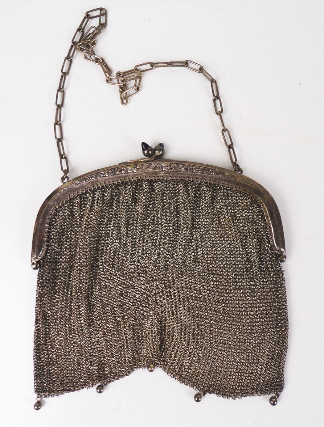 Handtasche Alpacca Abendtasche um 1900 Antik 27091