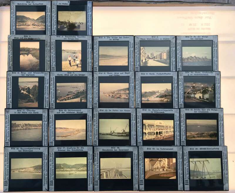 Dias alte Lehrmittel Sowjetunion Deutschland Glasdias