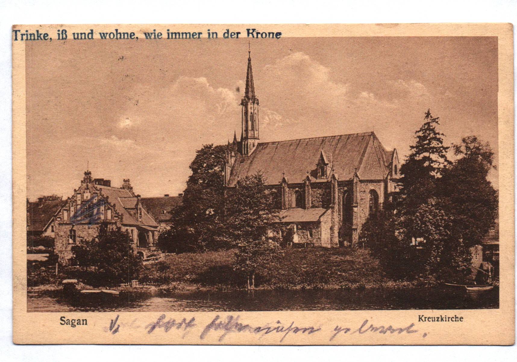 Ak Sagan Kreuzkirche 1926