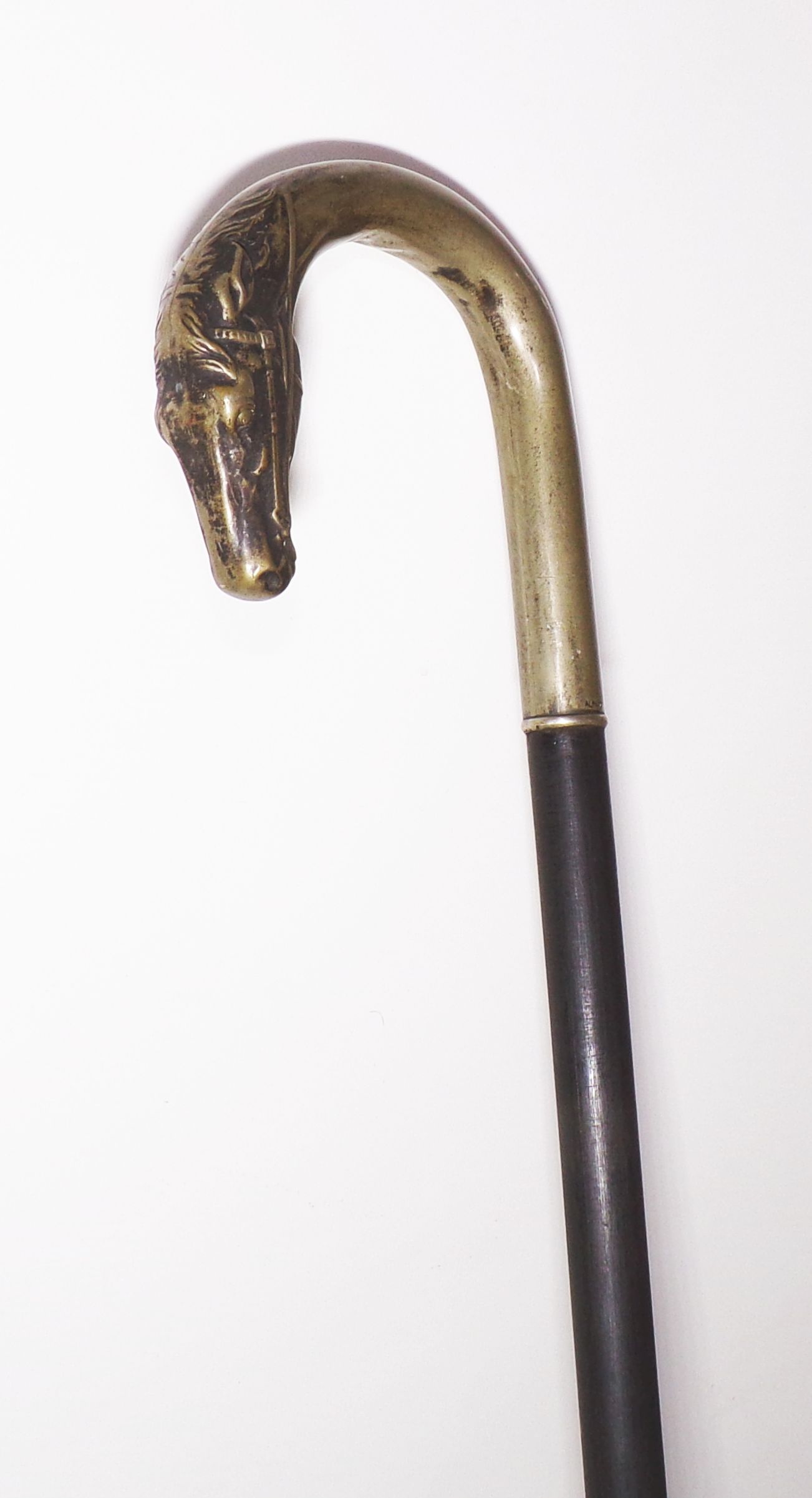  Alter Gehstock Pferdekopf Alpacca Wanderstock Spazierstock