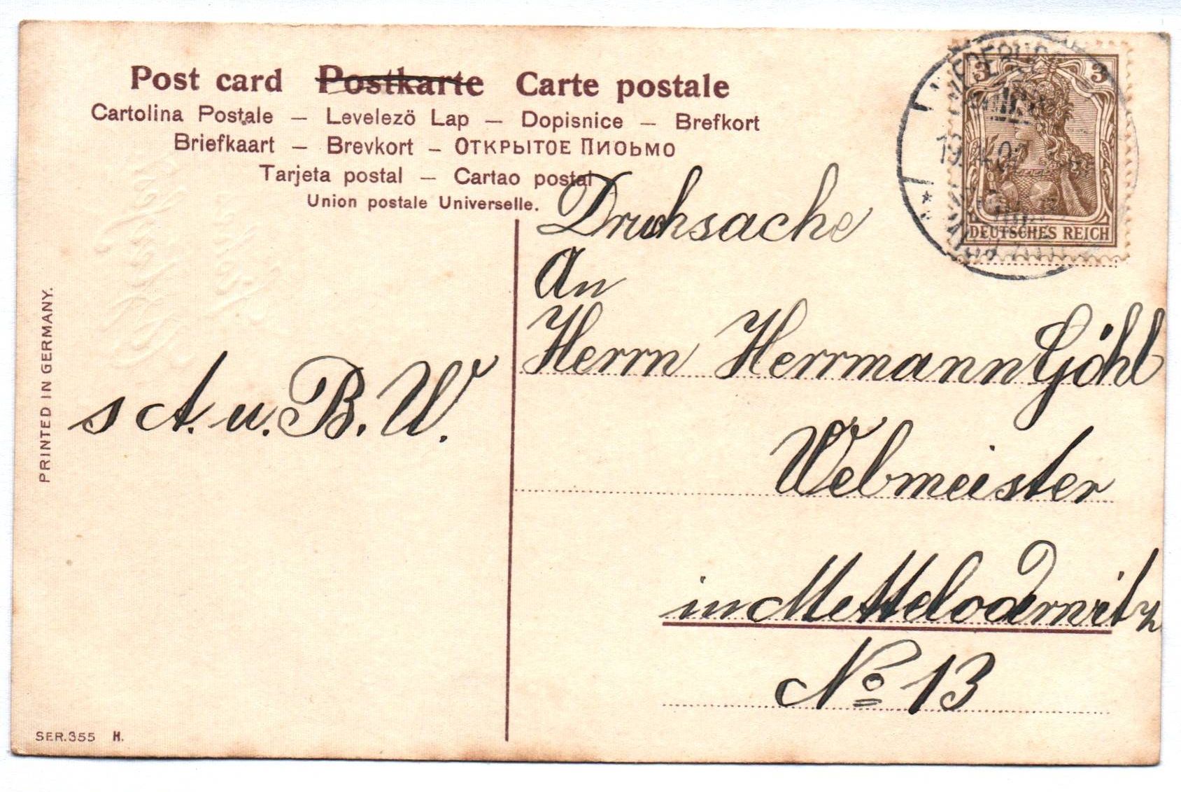 Künstler Ak Frohes Osterfest Hahn und Henne 1902 Künstler Ak Frohes Osterfest Hahn und Henne 1902