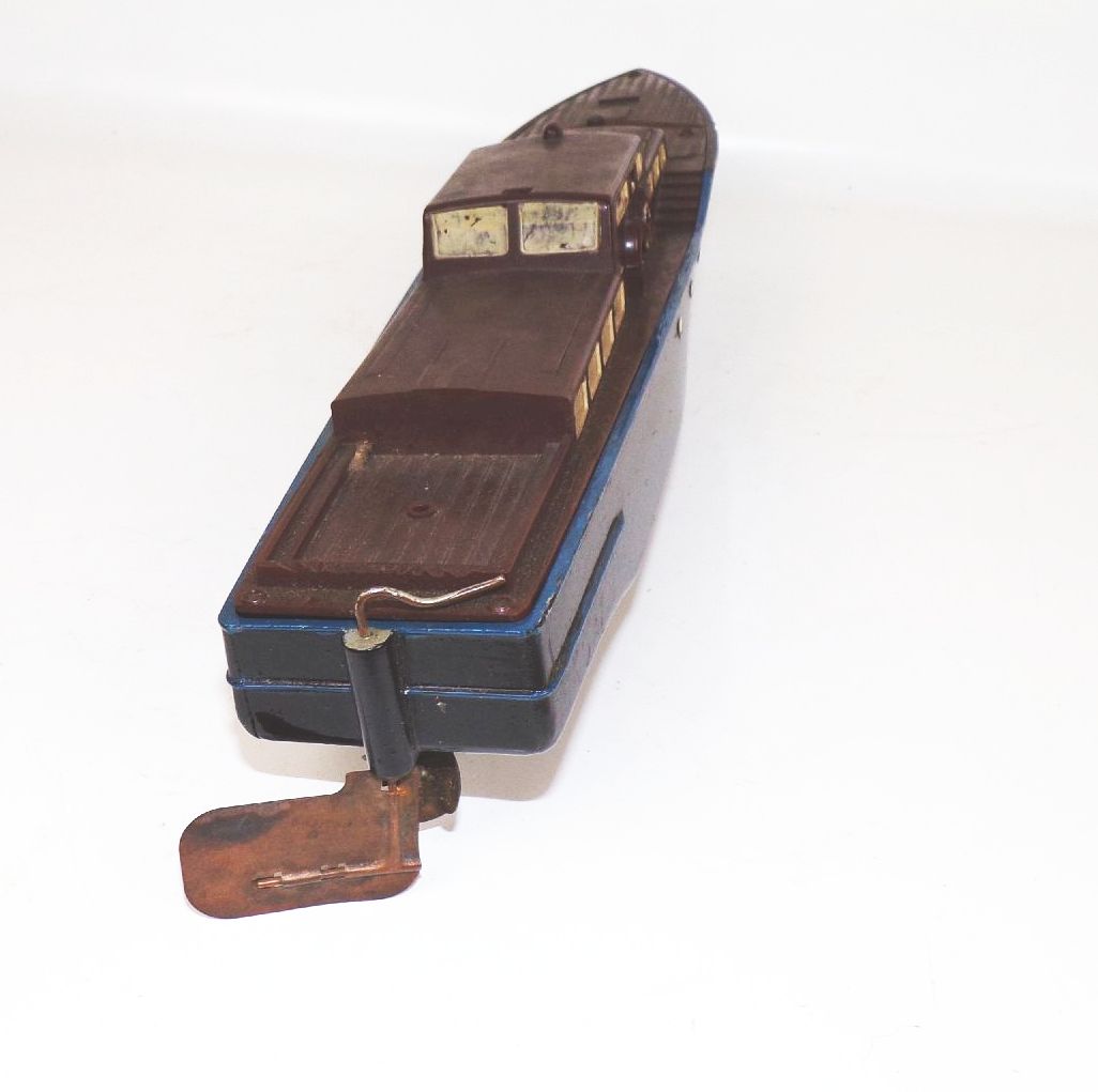 Piko Motorboot Bakelit Ausführung mit Motor Originalkarton 1950 er 