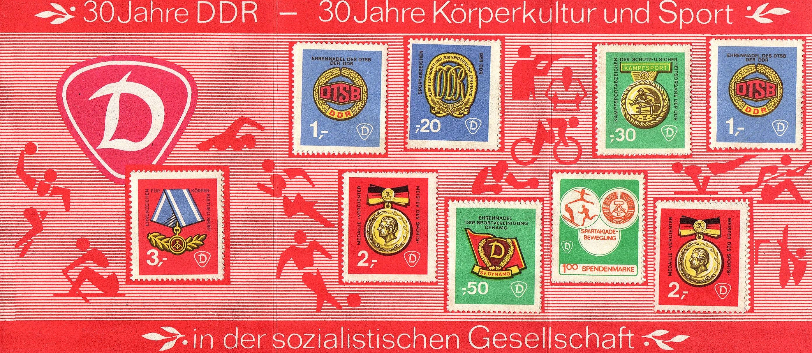 30 Jahre DDR 1949 bis 1979 Briefmarken Heft Sammlung Körperkultur und Sport