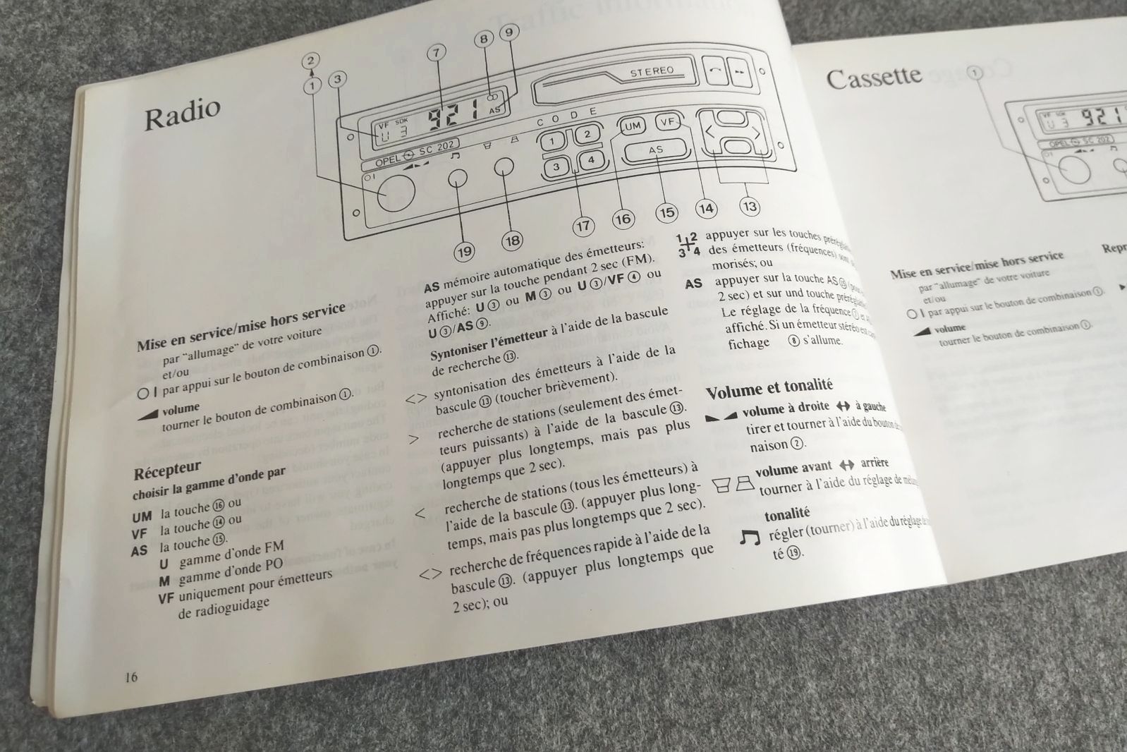 Alte Gebrauchsanweisung Opel Radio SC 202 Autoradio Alte Gebrauchsanweisung Opel Radio SC 202 Autoradio