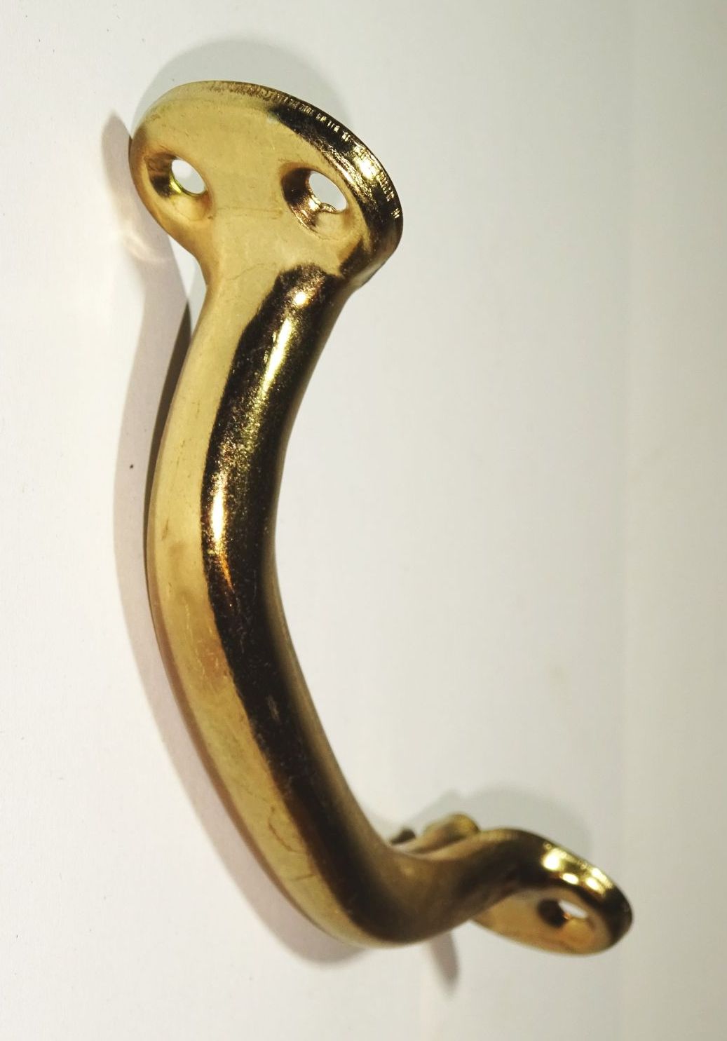 Schubladengriff Möbelgriff Metall 12 cm messingfarben DDR Griff