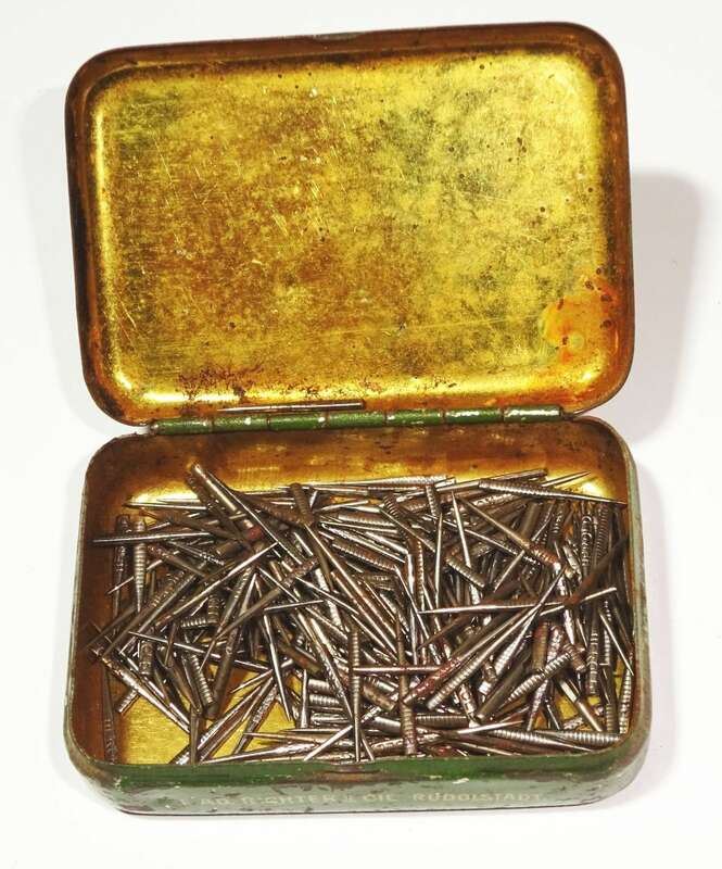 Union Pillen Blechdose Richter u Cie Rudolstadtmit Grammophon Nadeln Dose 