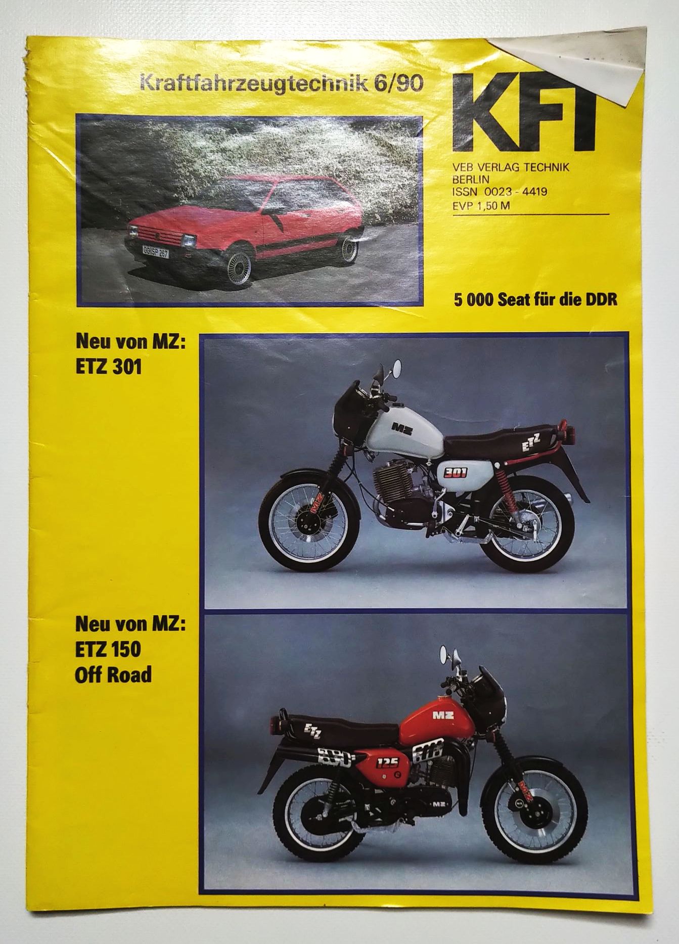 Zeitschrift KFT Nr 6 MZ ETZ 301 150 Offroad 1990 Kraftfahrzeugtechnik Zeitschrift KFT Nr 6 MZ ETZ 301 150 Offroad 1990 Kraftfahrzeugtechnik