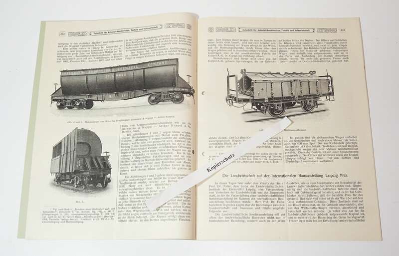 Zeitschrift für Kolonial Maschinenbau 1912 Nr 10 Wind Elektrizitätswerke Eisenbahnwagen 