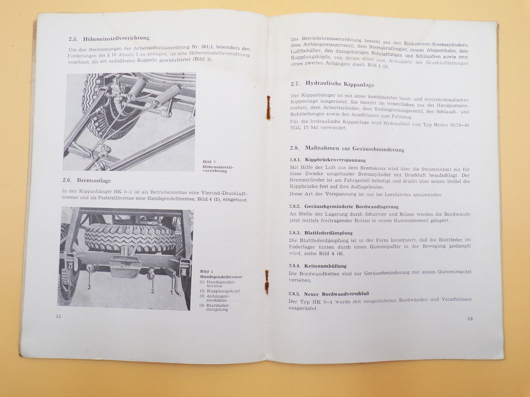 Betriebsanleitung für den hydraulischen Traktoren LKW Kippanhänger 1969 