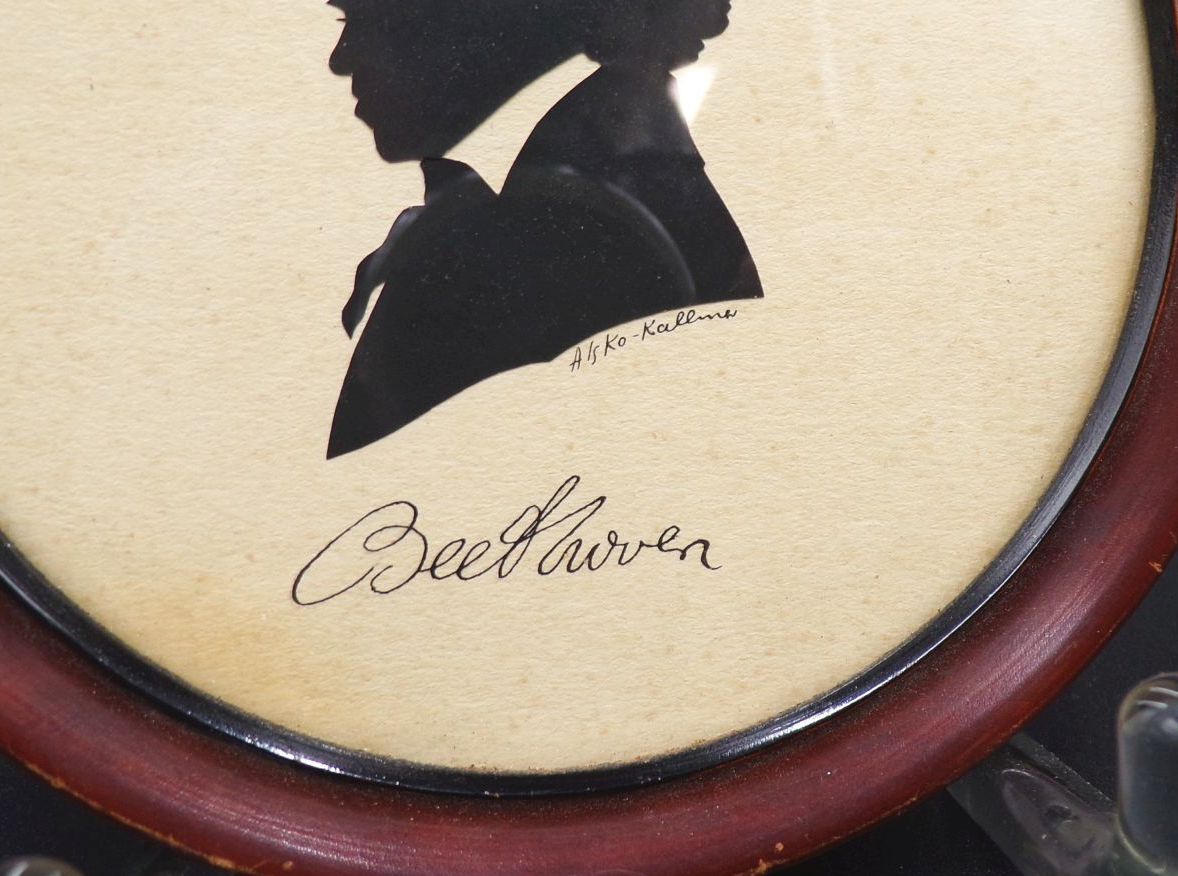 Scherenschnitt Miniatur Beethoven Also Kallme Bilderrahmen Rund 