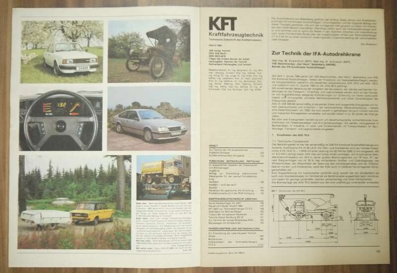 IFA Auto Drehkrane KFT Heft DDR Mai 1984 Neues vom Skoda Vorstellung Camptourist 5 bis 3