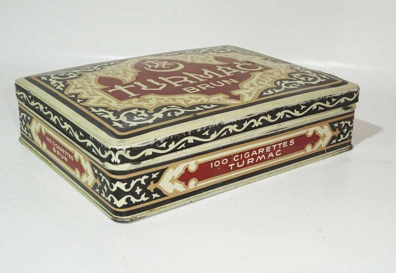 Turmac Brun Seebach Zurich Zigaretten 100er Blechdose Alt
