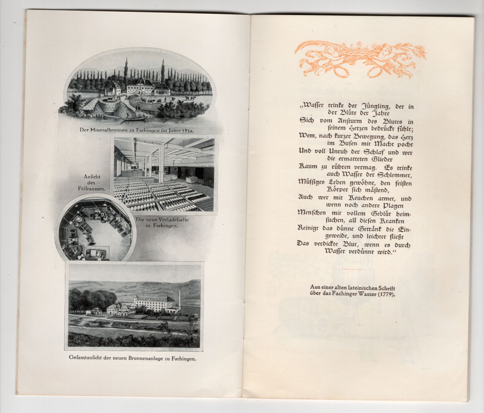 Reklame Heft Königlich Fachingen Mineralwasser bei Wiesbaden um 1930