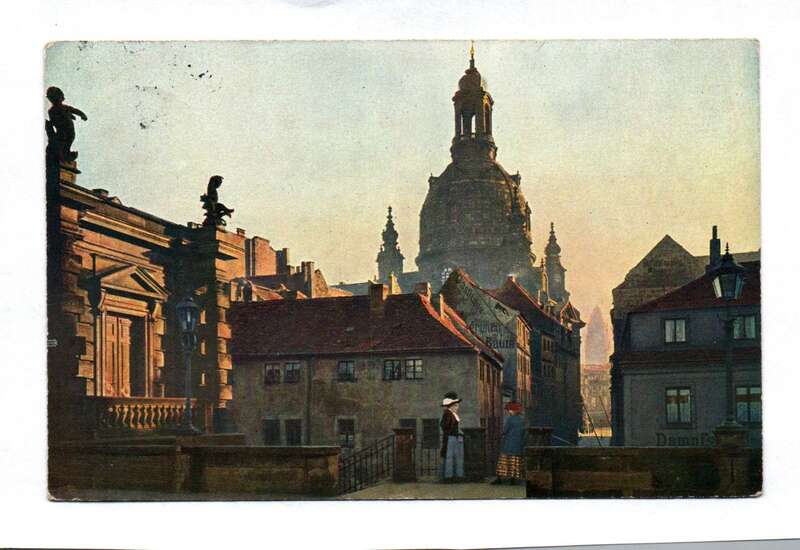 Ak Alt-Dresden von der Terasse mit Frauenkirche und Rathausturm 1912