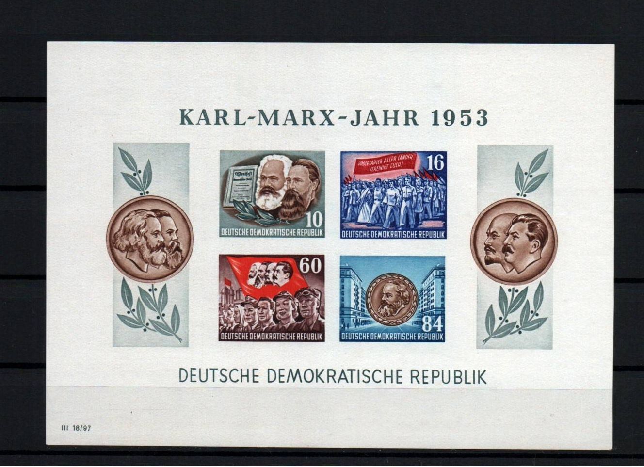 DDR 1953 Karl Marx Jahr Block 8 bis 9 AB postfrisch 1 x Wz 2YI Paul BPP