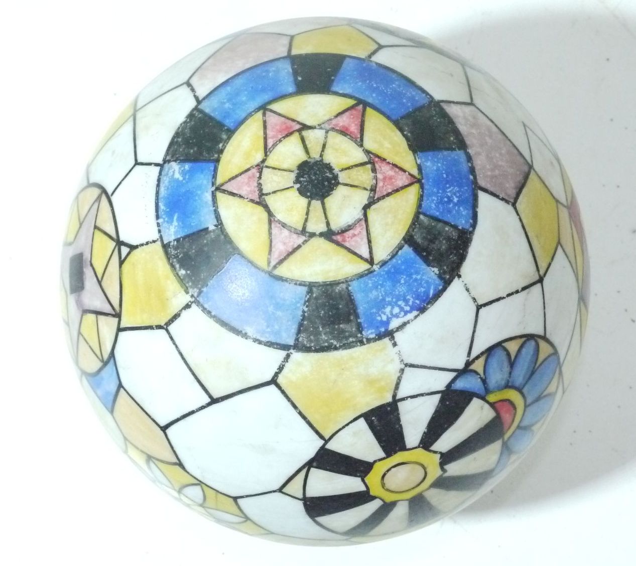 Glas Lampenschirm altes Lampenglas bunt Muster Ersatzglas