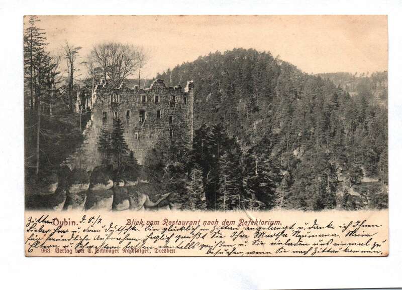 Ak  Oybin Blick vom Restaurant nach dem Refektorium 1903