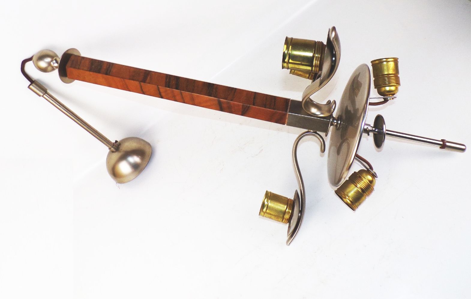 Art Deco Deckenleuchte Ersatzteil Bauhaus Lampe E27 Messing Metall Holzdesign