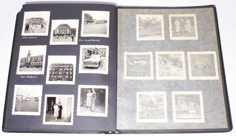 DDR Fotoalbum 1957 Thüringen Reise Eisenach Rudolstadt Wartburg Auto Zoo