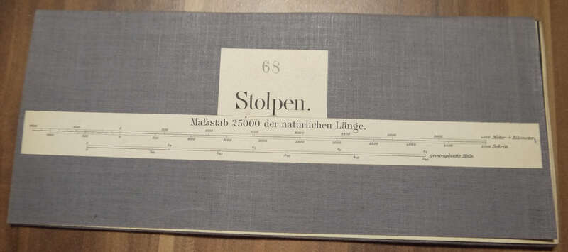 Leinen Landkarte Stolpen Sachsen 1:25000 um 1890 Leinenlandkarte