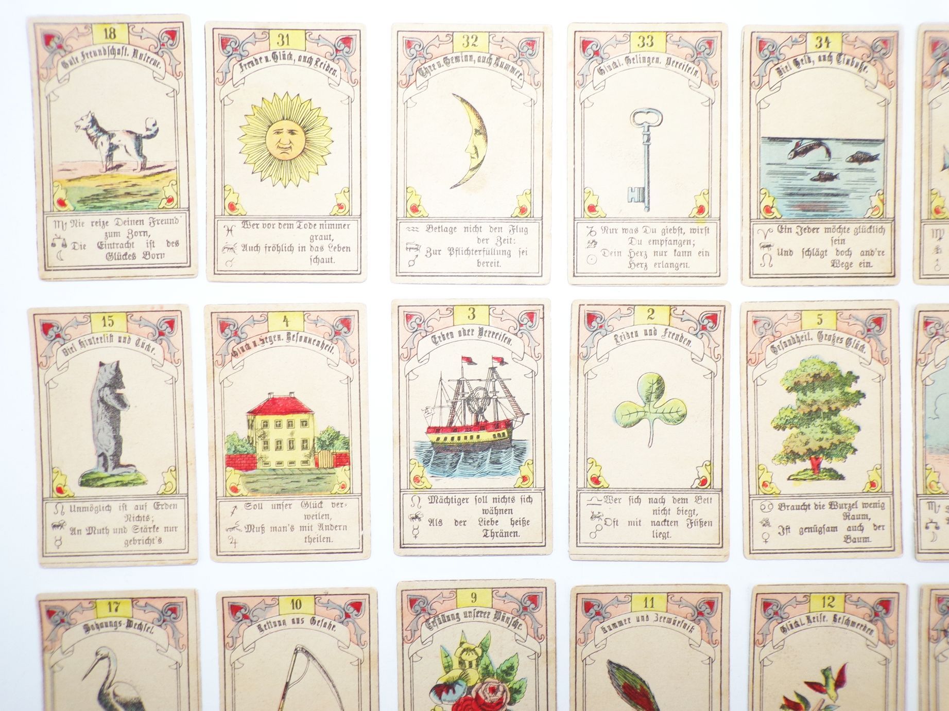 Wahrsagekartenspiel Tarot Lenormand aus Paris Ch Didot Gustav Kühn Neuruppin 