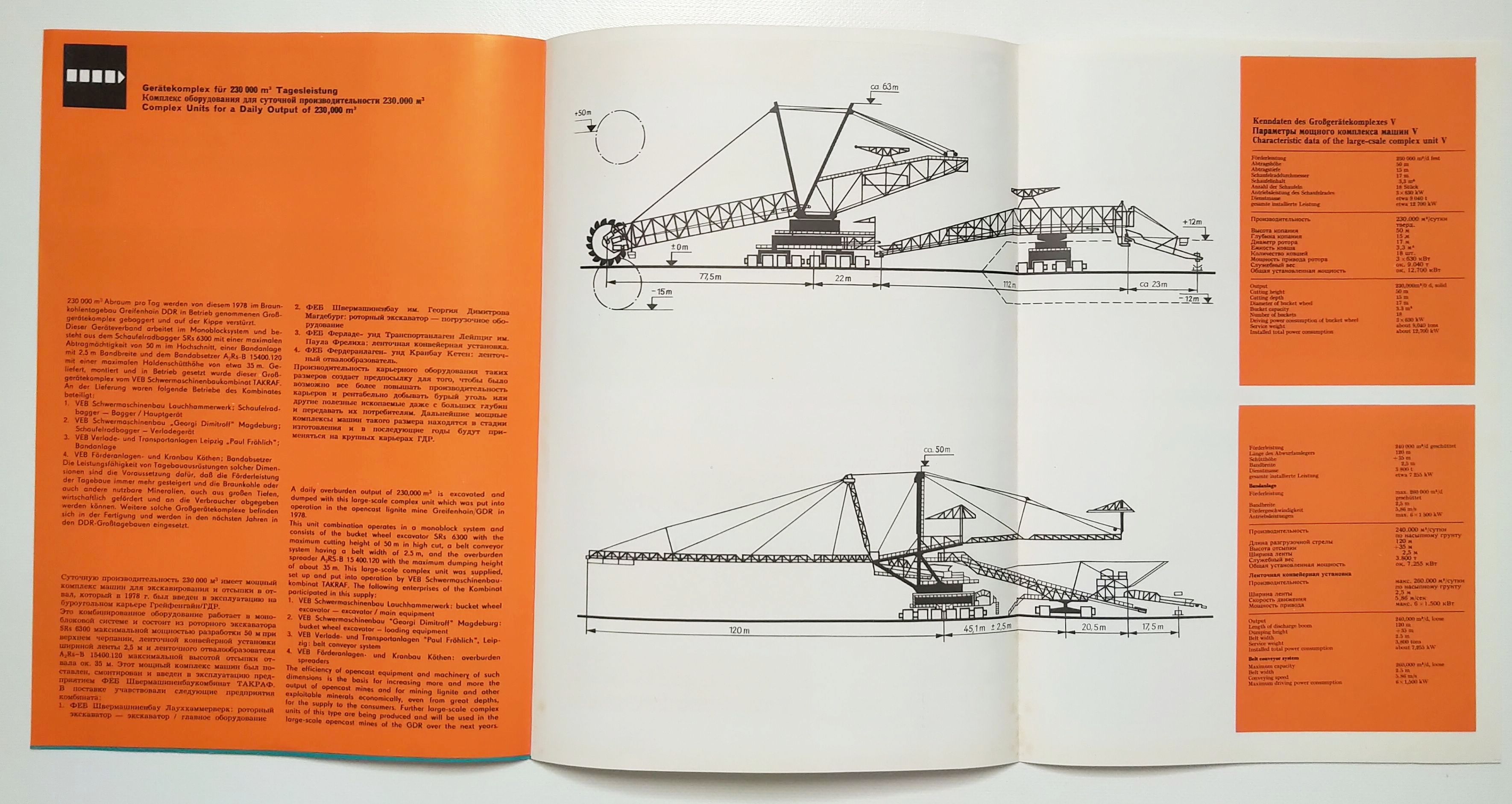 Takraf DDR VEB Prospekt Schwermaschinenkombinat Großbagger Tagebau Takraf DDR VEB Prospekt Schwermaschinenkombinat Großbagger Tagebau