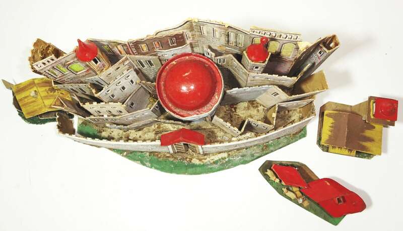 Uralt Jerusalem aus Pappe um 1900 Weihnachten Deko 