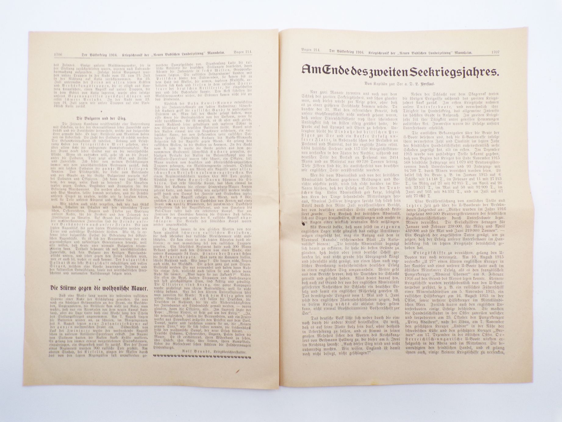 Der Völkerkrieg Kriegschronik der Neuen badischen Landeszeitung Mannheim