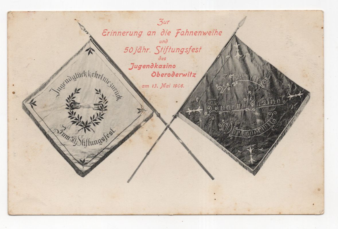 Ak Zur Erinnerung Fahnenweihe Jugendkasino Oderwitz 1906