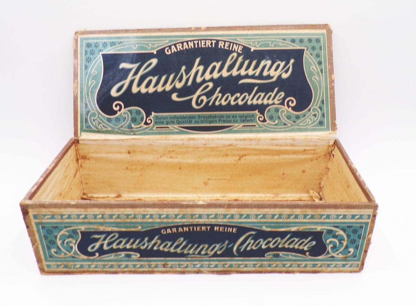 Haushaltungs Chocolade Alte Box Schachtel Antik Kiste Schokolade Reklame