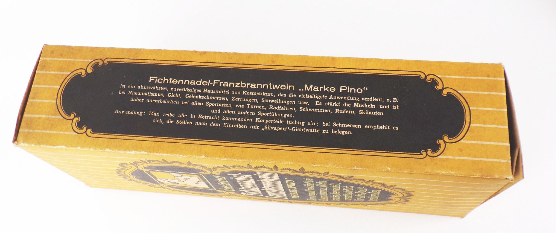 Alter Karton Fichtennadel Franzbranntwein um 1910 Marke Pino Werbung Deko Alter Karton Fichtennadel Franzbranntwein um 1910 Marke Pino Werbung Deko